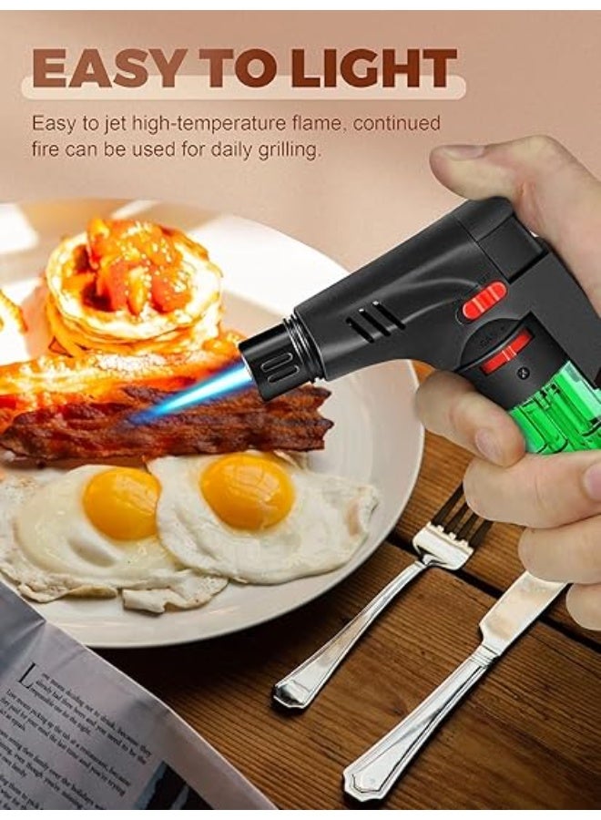 Refillable Butane Gas Torch Lighter, Windproof Butane Gas Lighter for Candle Camping Fire Kitchen Multicolor - Image 3